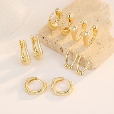 Quality Wholesale Fashion Geometric Water Drop Earrings for Women 14KGold Silver Plated Hoop Earrings Daily Jewelry Huggie Earrings factory