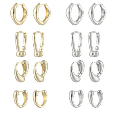 Quality Wholesale Fashion Geometric Water Drop Earrings for Women 14KGold Silver Plated Hoop Earrings Daily Jewelry Huggie Earrings factory