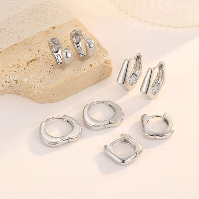Quality New Geometric Square Heart Shaped Huggie Earring 14K Gold Plated Smooth Jewelry Hoop Earrings for Women Trendy for Daily Wear factory