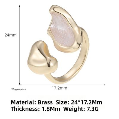 Quality Adjustable Open Rings Set Pink Cubic Zirconia Heart Enamel Rings 14K Gold Silver Plated Finger Rings Fashion Women Jewelry factory
