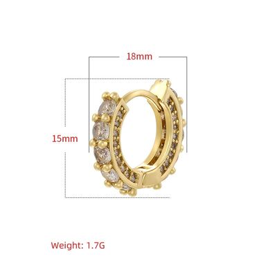 Quality Trendy 14K Gold Plated Brass Huggie Earring with Colorful Zircon Minimalist Jewelry Hoop Earrings Perfect for Daily Wear Gift factory
